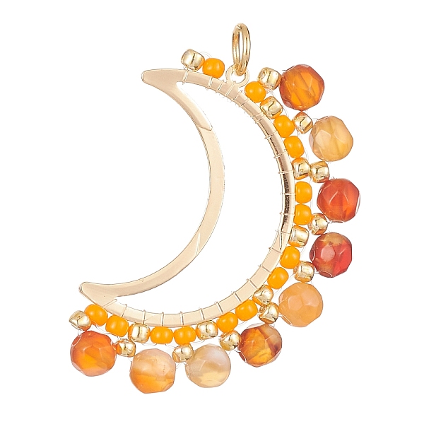 PandaHall Natural Red Agate Faceted Round Pendants, Brass Open Back Bezel Moon Charms with Glass Seed Beads, Golden, Dyed & Heated...
PandaHall Natural Red Agate Faceted Round Pendants, Brass Open Back Bezel Moon Charms with Glass Seed Beads, Golden, Dyed & Heated...