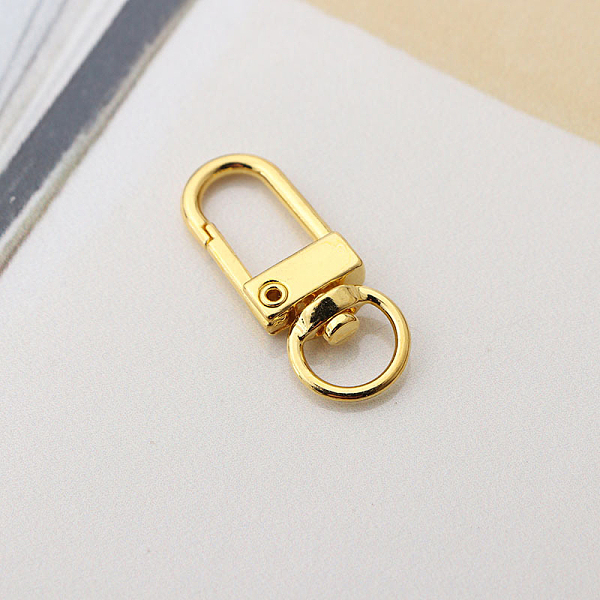 PandaHall Alloy Swivel Clasps, Lanyard Push Gate Snap Clasps, Golden, 3.3x1.3x0.5cm, Hole: 10x7mm Alloy
PandaHall Alloy Swivel Clasps, Lanyard Push Gate Snap Clasps, Golden, 3.3x1.3x0.5cm, Hole: 10x7mm Alloy