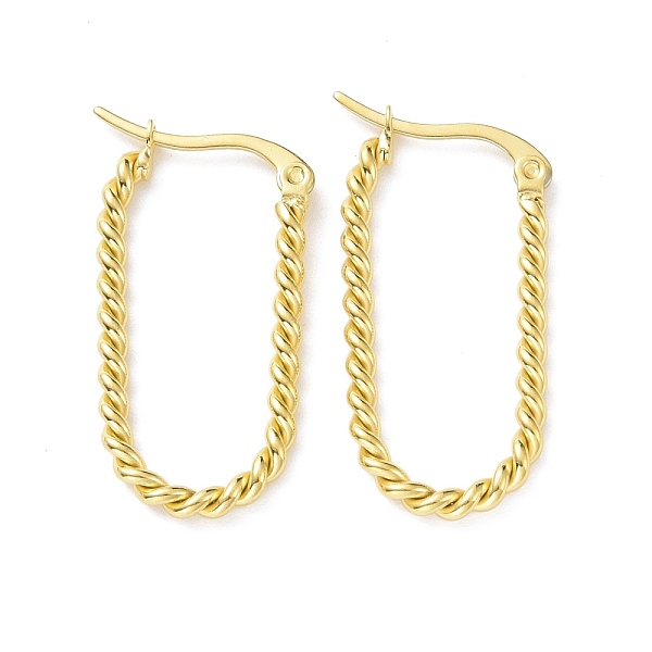 PandaHall Vacuum Plating Titanium Steel Twist Rope Oval Hoop Earrings for Women, Golden, 31x16x2.5mm, Pin: 1.4mm Titanium Steel Oval
PandaHall Vacuum Plating Titanium Steel Twist Rope Oval Hoop Earrings for Women, Golden, 31x16x2.5mm, Pin: 1.4mm Titanium Steel Oval