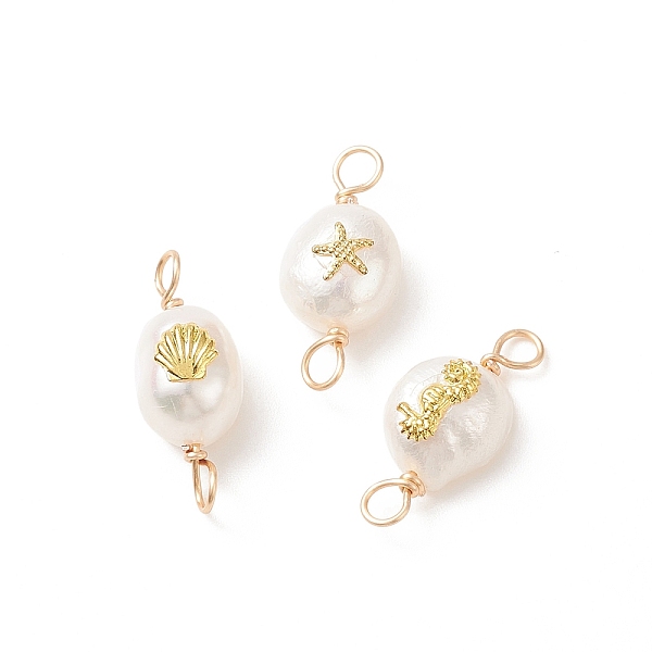 PandaHall 3Pcs 3 Patterns Grade AA Natural Cultured Freshwater Pearl Connector Charms with Alloy Slices, Two Sides Polished, with Copper..., White
PandaHall 3Pcs 3 Patterns Grade AA Natural Cultured Freshwater Pearl Connector Charms with Alloy Slices, Two Sides Polished, with Copper..., White