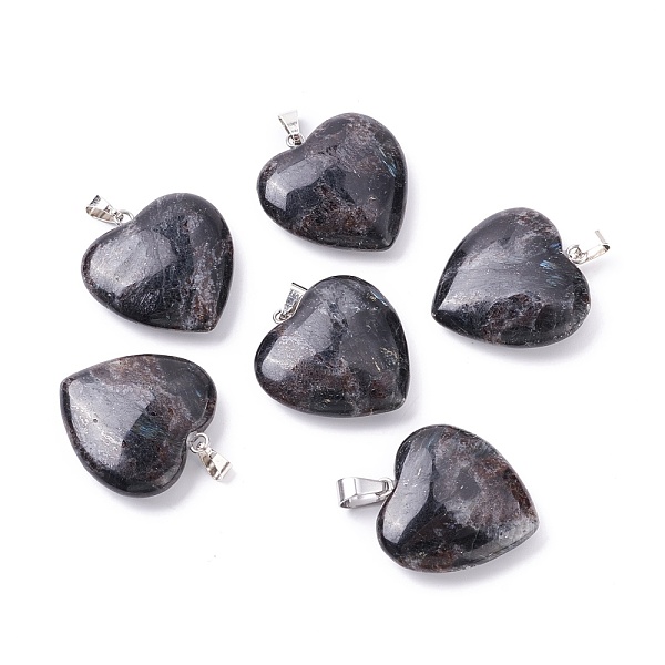 PandaHall Natural Glaucophane Pendants, with Platinum Tone Brass Findings, Heart, 27~28x24.5~26x6~8.5mm, Hole: 2.4x5.6mm Natural Gemstone...
PandaHall Natural Glaucophane Pendants, with Platinum Tone Brass Findings, Heart, 27~28x24.5~26x6~8.5mm, Hole: 2.4x5.6mm Natural Gemstone...