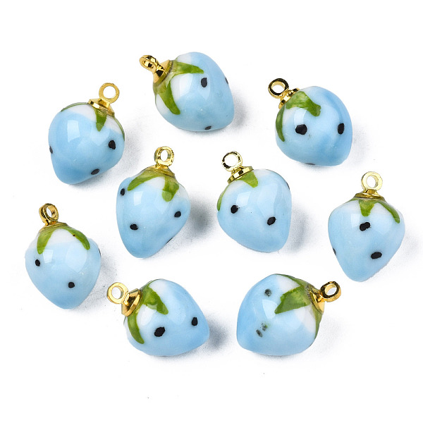 PandaHall Handmade Porcelain Pendants, with Golden Plated Brass Findings, Famille Rose Style, 3D Strawberry, Light Sky Blue, 14~16x10~11mm...
PandaHall Handmade Porcelain Pendants, with Golden Plated Brass Findings, Famille Rose Style, 3D Strawberry, Light Sky Blue, 14~16x10~11mm...