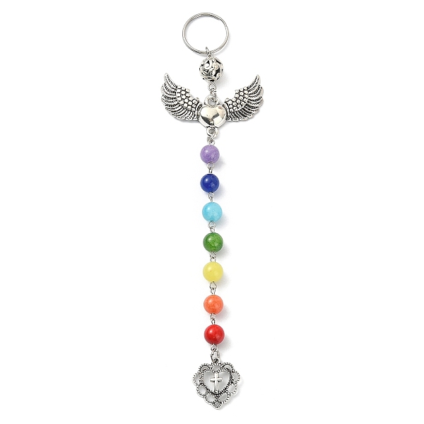 PandaHall Wing Alloy Pendant Keychains, with 7 Chakra Gemstone Beads for Women Bag Car Key Pendant Decoration, Heart, 18.3x4.45cm Alloy...
PandaHall Wing Alloy Pendant Keychains, with 7 Chakra Gemstone Beads for Women Bag Car Key Pendant Decoration, Heart, 18.3x4.45cm Alloy...