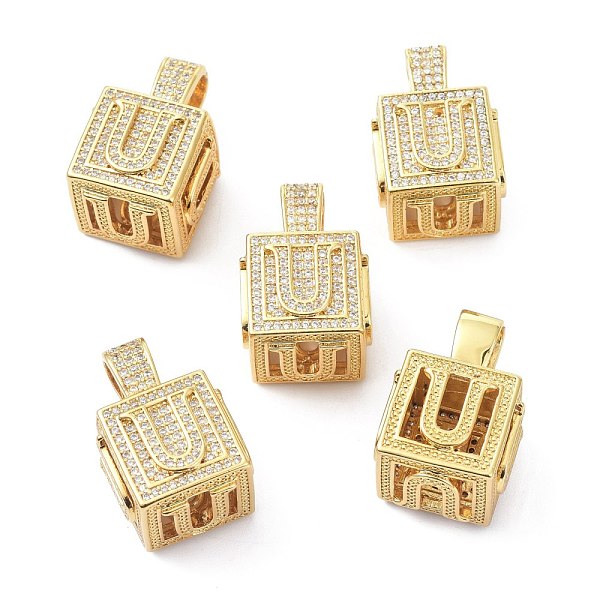 PandaHall Alphabet Brass Micro Pave Clear Cubic Zirconia Pendants, Real 18K Gold Plated, Cube with Letter, Letter.U, 26x17x17mm, Hole: 5x8mm...
PandaHall Alphabet Brass Micro Pave Clear Cubic Zirconia Pendants, Real 18K Gold Plated, Cube with Letter, Letter.U, 26x17x17mm, Hole: 5x8mm...