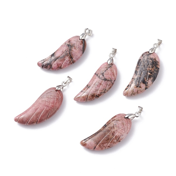 PandaHall Natural Rhodonite Pendants, with Platinum Plated Brass Loops, Wing, 36x15~16.6x6.5~7.7mm, Hole: 5x4mm Rhodonite Wing
PandaHall Natural Rhodonite Pendants, with Platinum Plated Brass Loops, Wing, 36x15~16.6x6.5~7.7mm, Hole: 5x4mm Rhodonite Wing
