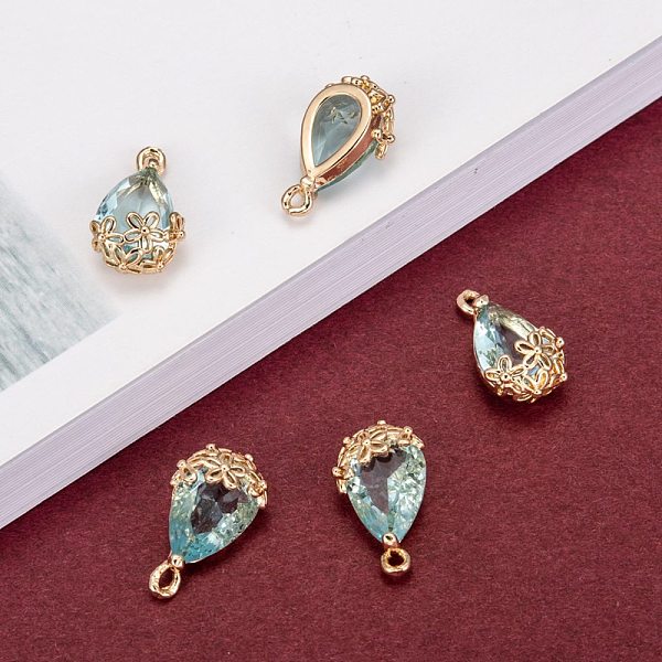 PandaHall Transparent Glass Pendants, for DIY Jewelry Making, with Brass Findings, Faceted, teardrop, with Flower, Light Gold, Pale..., Cyan
PandaHall Transparent Glass Pendants, for DIY Jewelry Making, with Brass Findings, Faceted, teardrop, with Flower, Light Gold, Pale..., Cyan