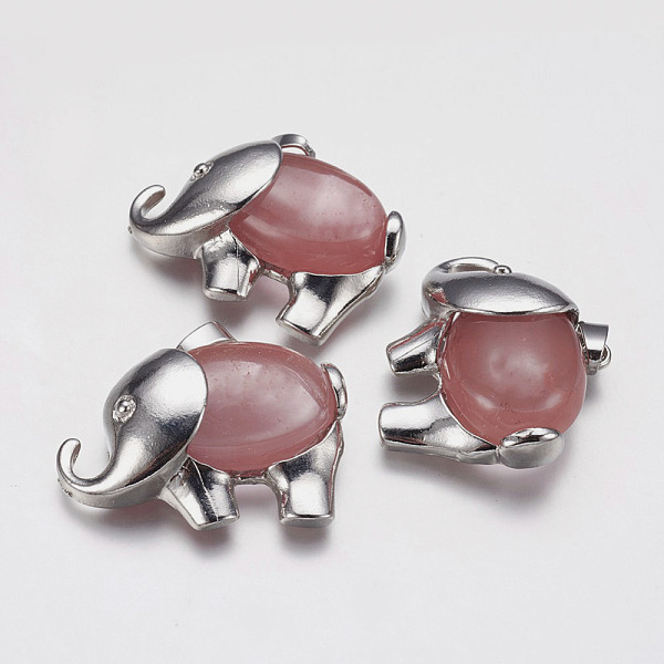 PandaHall Watermelon Stone Glass Pendants, with Alloy Finding, Platinum Plated, Elephant, 29x37x10mm, Hole: 4x6mm Watermelon Stone Elephant
PandaHall Watermelon Stone Glass Pendants, with Alloy Finding, Platinum Plated, Elephant, 29x37x10mm, Hole: 4x6mm Watermelon Stone Elephant