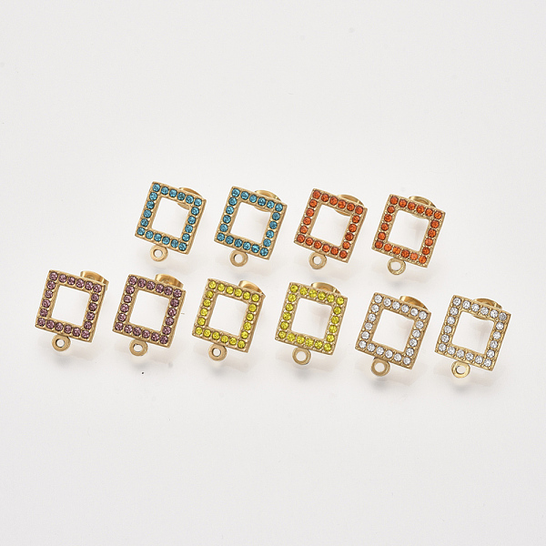 PandaHall 304 Stainless Steel Stud Earring Findings, with Rhinestone, Loop and Ear Nuts/Earring Backs, Square, Golden, Mixed Color..., Multicolor
PandaHall 304 Stainless Steel Stud Earring Findings, with Rhinestone, Loop and Ear Nuts/Earring Backs, Square, Golden, Mixed Color..., Multicolor