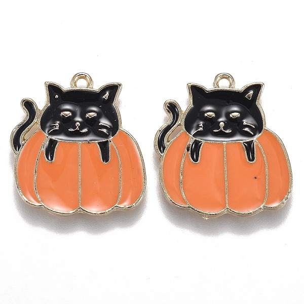 PandaHall Autumn Theme Alloy Enamel Pendants, Black Cat with Orange Pumpkin, Light Gold, 21x20x1.5mm, Hole: 1.6mm Alloy+Enamel Pumpkin Black
PandaHall Autumn Theme Alloy Enamel Pendants, Black Cat with Orange Pumpkin, Light Gold, 21x20x1.5mm, Hole: 1.6mm Alloy+Enamel Pumpkin Black