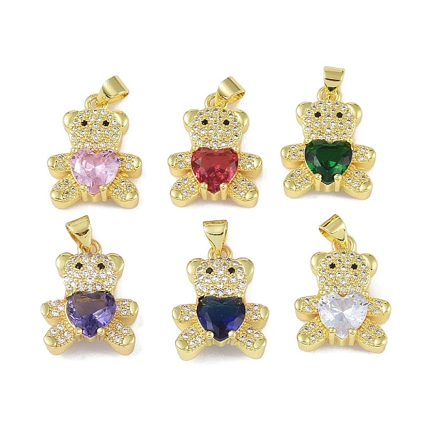 PandaHall Brass Micro Pave Cubic Zirconia Pendants, with Glass, Real 18K Gold Plated, Bear Charms, Mixed Color, 20x15.5x6.5mm, Hole: 4x3mm..., Multicolor
PandaHall Brass Micro Pave Cubic Zirconia Pendants, with Glass, Real 18K Gold Plated, Bear Charms, Mixed Color, 20x15.5x6.5mm, Hole: 4x3mm..., Multicolor