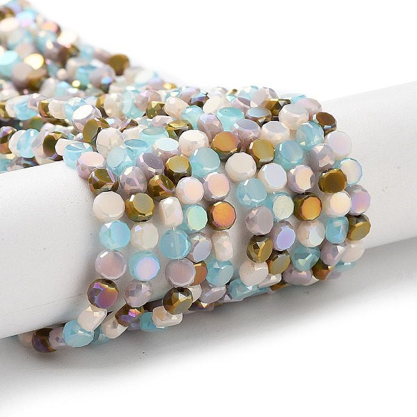 PandaHall Electroplate Glass Beads, Faceted, Flat Round, Colorful, 4x2.5mm, Hole: 0.9mm, about 100~104pcs/strand, 14.17''~14.96''(36~38cm)...
PandaHall Electroplate Glass Beads, Faceted, Flat Round, Colorful, 4x2.5mm, Hole: 0.9mm, about 100~104pcs/strand, 14.17''~14.96''(36~38cm)...