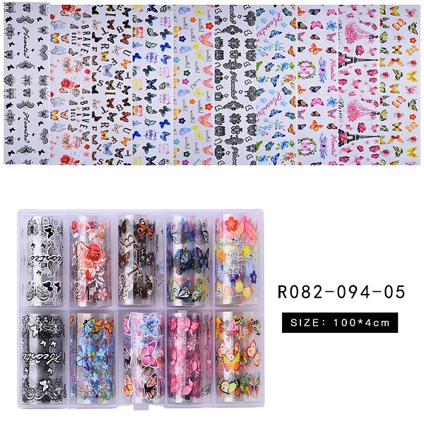 PandaHall Nail Art Transfer Stickers, Nail Decals, DIY Nail Tips Decoration for Women, Mixed Color, Butterfly Pattern, 100x4cm, 10sheets/box..., Multicolor
PandaHall Nail Art Transfer Stickers, Nail Decals, DIY Nail Tips Decoration for Women, Mixed Color, Butterfly Pattern, 100x4cm, 10sheets/box..., Multicolor