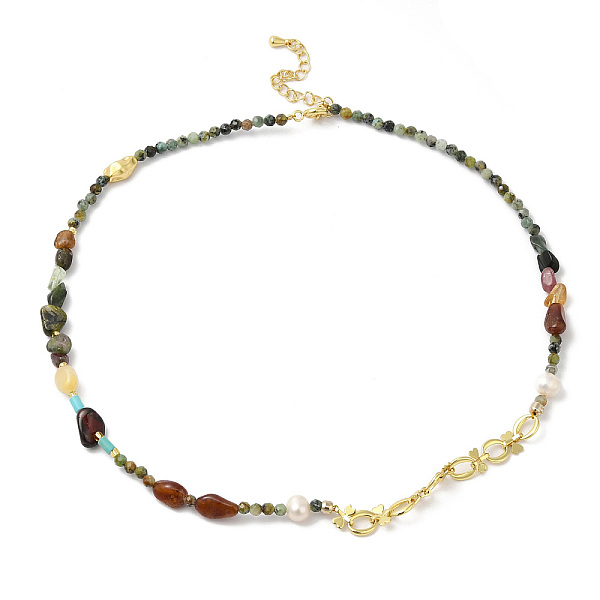 PandaHall Natural Topaz Jade & Tourmaline Chips & Pearl Beaded Necklace, Brass Jewelry, Cadmium Free & Lead Free, Real 18K Gold Plated...
PandaHall Natural Topaz Jade & Tourmaline Chips & Pearl Beaded Necklace, Brass Jewelry, Cadmium Free & Lead Free, Real 18K Gold Plated...