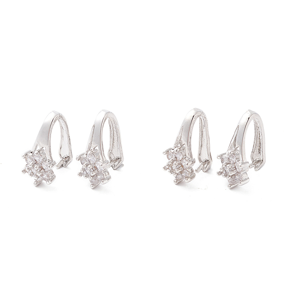 PandaHall Brass Micro Pave Cubic Zirconia Snap On Bails, Flower, Platinum, 14x7x10mm, Pin: 0.8mm Brass+Cubic Zirconia
PandaHall Brass Micro Pave Cubic Zirconia Snap On Bails, Flower, Platinum, 14x7x10mm, Pin: 0.8mm Brass+Cubic Zirconia