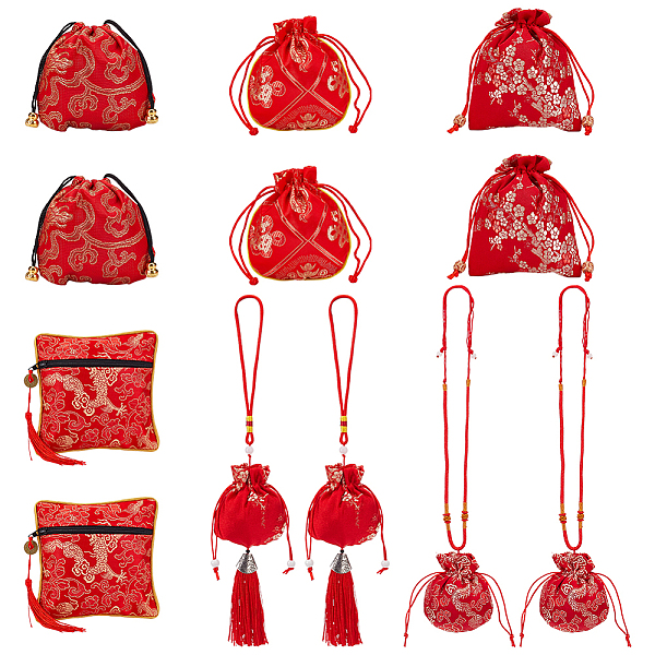 PandaHall AHANDMAKER 12 Pcs Jewelry Silk Purse Pouchs, 6 Styles Vintage Red Embroidered Flower Jewelry Brocade Organizer Wrap with Zipper...
PandaHall AHANDMAKER 12 Pcs Jewelry Silk Purse Pouchs, 6 Styles Vintage Red Embroidered Flower Jewelry Brocade Organizer Wrap with Zipper...