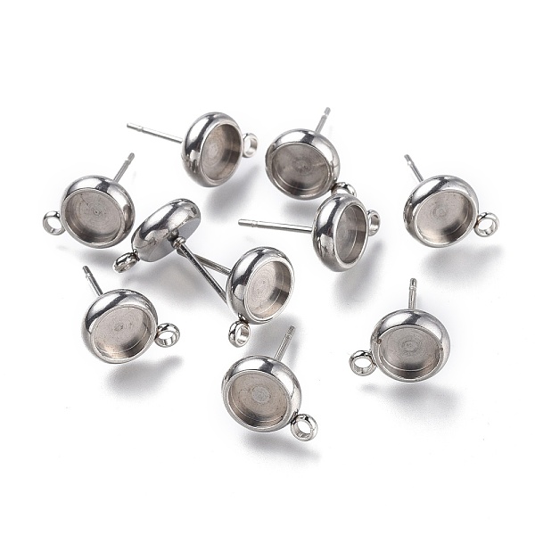 PandaHall 304 Stainless Steel Stud Earring Settings, with Loop, Flat Round, Stainless Steel Color, Flat Round: 11x8.3mm, Hole: 1.6mm, Pin...
PandaHall 304 Stainless Steel Stud Earring Settings, with Loop, Flat Round, Stainless Steel Color, Flat Round: 11x8.3mm, Hole: 1.6mm, Pin...