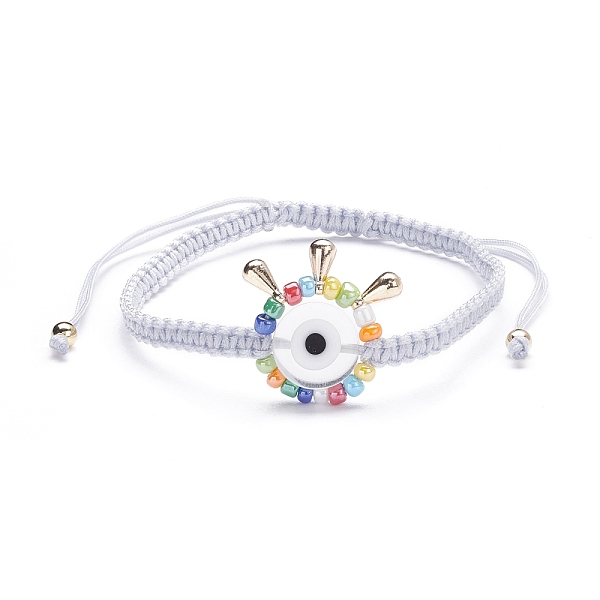 PandaHall Big Evil Eye Braided Bead Bracelet, Adjustable Lampwork Beads Bracelet for Teen Girl Women, Golden, White, Inner Diameter: 2-1/4~4...
PandaHall Big Evil Eye Braided Bead Bracelet, Adjustable Lampwork Beads Bracelet for Teen Girl Women, Golden, White, Inner Diameter: 2-1/4~4...