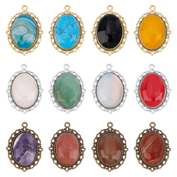 PandaHall CHGCRAFT DIY Oval Mixed Stone Pendant Making Kit, Include Zinc Alloy Pendant Settings, Natural & Synthetic Mixed Stone Cabochons...
PandaHall CHGCRAFT DIY Oval Mixed Stone Pendant Making Kit, Include Zinc Alloy Pendant Settings, Natural & Synthetic Mixed Stone Cabochons...