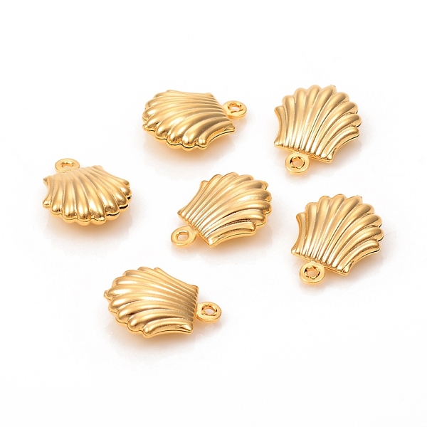 PandaHall 304 Stainless Steel Pendants, Hollow Scallop Shape, Golden, 14x11x4.5mm, Hole: 1mm 304 Stainless Steel Shell Shape
PandaHall 304 Stainless Steel Pendants, Hollow Scallop Shape, Golden, 14x11x4.5mm, Hole: 1mm 304 Stainless Steel Shell Shape