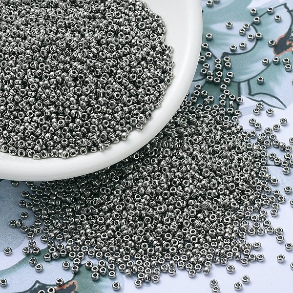 PandaHall MIYUKI Round Rocailles Beads, Japanese Seed Beads, 11/0, Metallic Colours, (RR190) Nickel Plated, 2x1.3mm, Hole: 0.8mm, about..., Silver
PandaHall MIYUKI Round Rocailles Beads, Japanese Seed Beads, 11/0, Metallic Colours, (RR190) Nickel Plated, 2x1.3mm, Hole: 0.8mm, about..., Silver