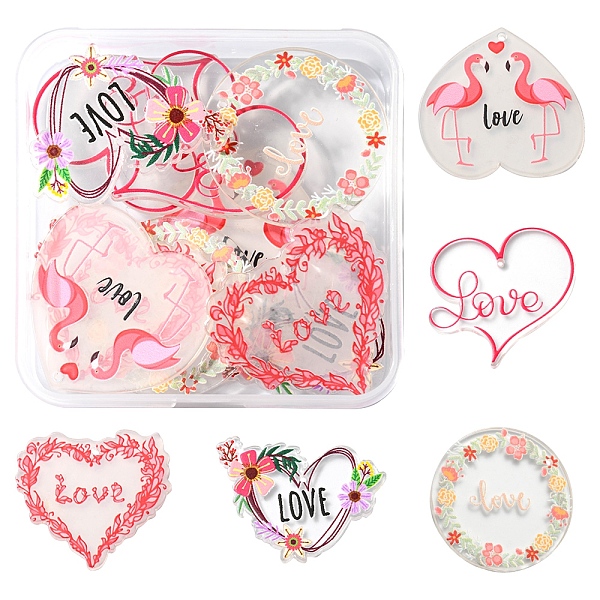 PandaHall 10Pcs 5 Styles Valentine's Day Theme Acrylic Pendants, Heart with Word Love & Flat Round , Mixed Patterns, 28~36x36~40x2mm, Hole...
PandaHall 10Pcs 5 Styles Valentine's Day Theme Acrylic Pendants, Heart with Word Love & Flat Round , Mixed Patterns, 28~36x36~40x2mm, Hole...