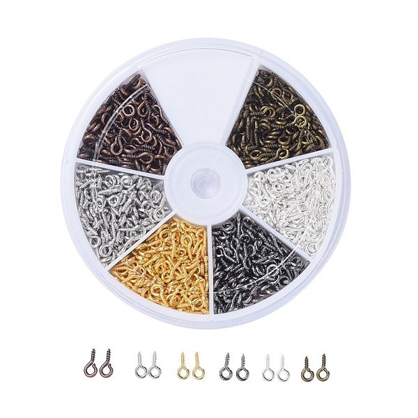 PandaHall Iron Screw Eye Pin Peg Bails, For Half Drilled Beads, Mixed Color, 8x4x1mm, Hole: 2mm, about 120pcs/color, 720pcs/box Iron
PandaHall Iron Screw Eye Pin Peg Bails, For Half Drilled Beads, Mixed Color, 8x4x1mm, Hole: 2mm, about 120pcs/color, 720pcs/box Iron