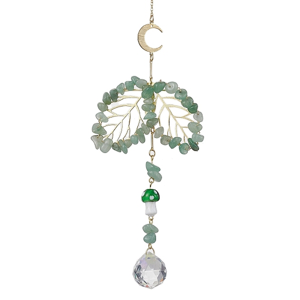 PandaHall Glass Pendant Decorations, Brass with Natural Green Aventurine Chip Bead, with 304 Stainless Steel Cable Chains, Golden, 280mm...
PandaHall Glass Pendant Decorations, Brass with Natural Green Aventurine Chip Bead, with 304 Stainless Steel Cable Chains, Golden, 280mm...