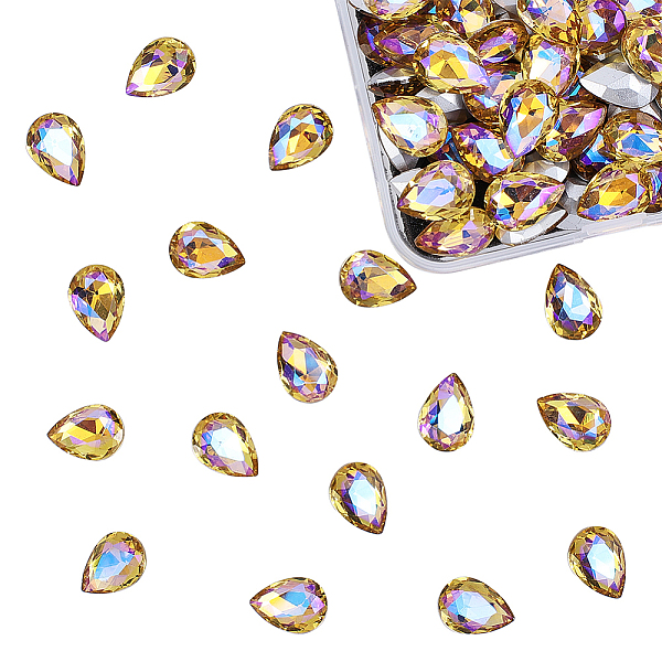 PandaHall Olycraft Pointed Back Glass Rhinestone Cabochons, Back Plated, Faceted, AB Color Plated, Teardrop, Gold, 14x10x5mm, 100pcs/box...
PandaHall Olycraft Pointed Back Glass Rhinestone Cabochons, Back Plated, Faceted, AB Color Plated, Teardrop, Gold, 14x10x5mm, 100pcs/box...
