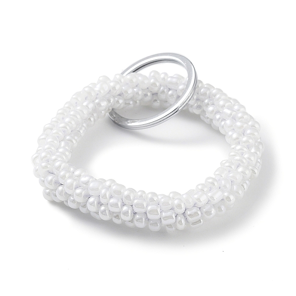 PandaHall Glass Beaded Bracelet Wrist Keychain, with Iron Key Ring, White, 9cm Glass White
PandaHall Glass Beaded Bracelet Wrist Keychain, with Iron Key Ring, White, 9cm Glass White