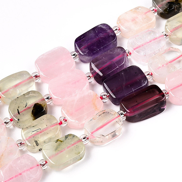 PandaHall Natural Rose Quartz & Prehnite & Quartz Crystal & Amethyst Beads Strands, with Seed Beads, Rectangle, 11~13x7~10x4~5mm, Hole..., Multicolor
PandaHall Natural Rose Quartz & Prehnite & Quartz Crystal & Amethyst Beads Strands, with Seed Beads, Rectangle, 11~13x7~10x4~5mm, Hole..., Multicolor
