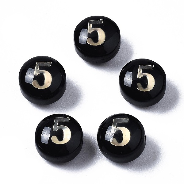 PandaHall Handmade Lampwork Beads, Golden Metal Enlaced, Flat Round with Number 5, Black, 5.5x8mm, Hole: 1mm Lampwork Flat Round Black
PandaHall Handmade Lampwork Beads, Golden Metal Enlaced, Flat Round with Number 5, Black, 5.5x8mm, Hole: 1mm Lampwork Flat Round Black