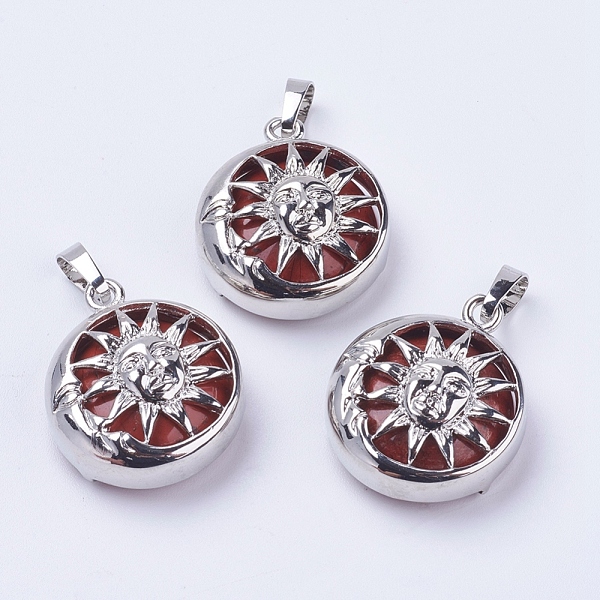 PandaHall Natural Red Jasper Pendants, with Brass Findings, Flat Round with Sun, Platinum, 28x24x9~10mm, Hole: 5x7mm Red Jasper Flat Round
PandaHall Natural Red Jasper Pendants, with Brass Findings, Flat Round with Sun, Platinum, 28x24x9~10mm, Hole: 5x7mm Red Jasper Flat Round