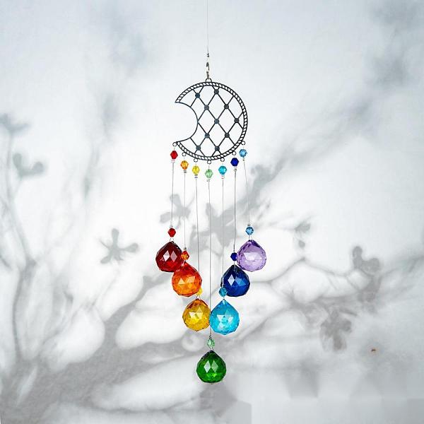 PandaHall Crystals Chandelier Suncatchers Prisms Chakra Hanging Pendant, with Iron Cable Chains & Links, Glass Beads and Rhinestone, Moon...
PandaHall Crystals Chandelier Suncatchers Prisms Chakra Hanging Pendant, with Iron Cable Chains & Links, Glass Beads and Rhinestone, Moon...