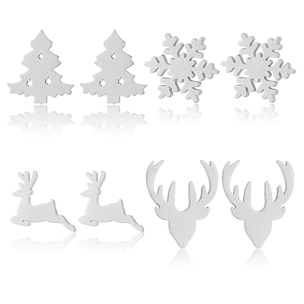 PandaHall ANATTASOUL 4 Pairs 4 Style Christmas Tree & Deer & Snowflake Exquisite Titanium Steel Stud Earrings for Women, Stainless Steel...
PandaHall ANATTASOUL 4 Pairs 4 Style Christmas Tree & Deer & Snowflake Exquisite Titanium Steel Stud Earrings for Women, Stainless Steel...