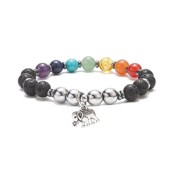 PandaHall Chakra Theme Gemstone & Natural Lava Rock & Synthetic Hematite Beaded Stretch Bracelets for Women, Alloy Elephant Charms Bracelets...
PandaHall Chakra Theme Gemstone & Natural Lava Rock & Synthetic Hematite Beaded Stretch Bracelets for Women, Alloy Elephant Charms Bracelets...