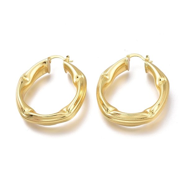 PandaHall Brass Hoop Earrings, Long-Lasting Plated, Textured, Ring, Real 18K Gold Plated, 45.4x38x7mm, Pin: 1.5mm Brass Ring
PandaHall Brass Hoop Earrings, Long-Lasting Plated, Textured, Ring, Real 18K Gold Plated, 45.4x38x7mm, Pin: 1.5mm Brass Ring
