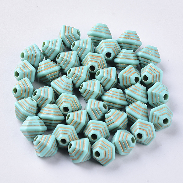 PandaHall Acrylic Beads, Metal Enlaced, Plating Acrylic Beads, Golden Metal Enlaced, Bicone, Dark Turquoise, 10x11x9.5mm, Hole: 2mm, about..., Cyan
PandaHall Acrylic Beads, Metal Enlaced, Plating Acrylic Beads, Golden Metal Enlaced, Bicone, Dark Turquoise, 10x11x9.5mm, Hole: 2mm, about..., Cyan