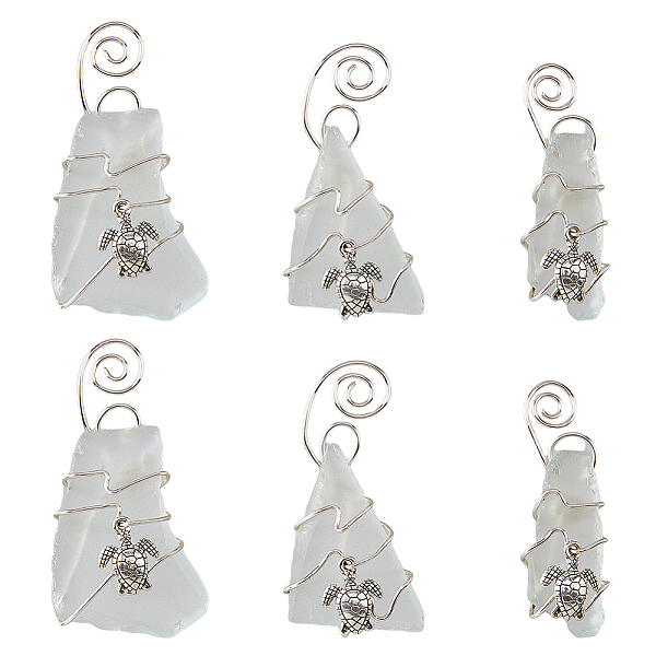 PandaHall Glass Big Pendants, with Zinc Alloy Finding and Copper Wire Wrapped, Nugget with Tortoise Charms, White, 53~65x5~35x7~9mm, Hole...
PandaHall Glass Big Pendants, with Zinc Alloy Finding and Copper Wire Wrapped, Nugget with Tortoise Charms, White, 53~65x5~35x7~9mm, Hole...