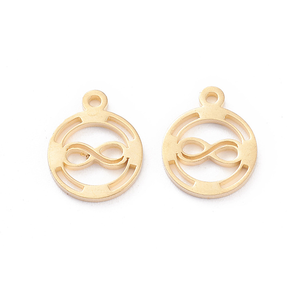 PandaHall 304 Stainless Steel Charms, Laser Cut, Ring with Infinity, Golden, 12x10x1mm, Hole: 1.2mm 304 Stainless Steel Infinity
PandaHall 304 Stainless Steel Charms, Laser Cut, Ring with Infinity, Golden, 12x10x1mm, Hole: 1.2mm 304 Stainless Steel Infinity