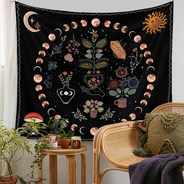 PandaHall Floral Plants Moon Phase Tapestry, Polyester Bohemian Mandala Decorative Wall Tapestry, for Psychedelic Bedroom Living Room..., Black
PandaHall Floral Plants Moon Phase Tapestry, Polyester Bohemian Mandala Decorative Wall Tapestry, for Psychedelic Bedroom Living Room..., Black