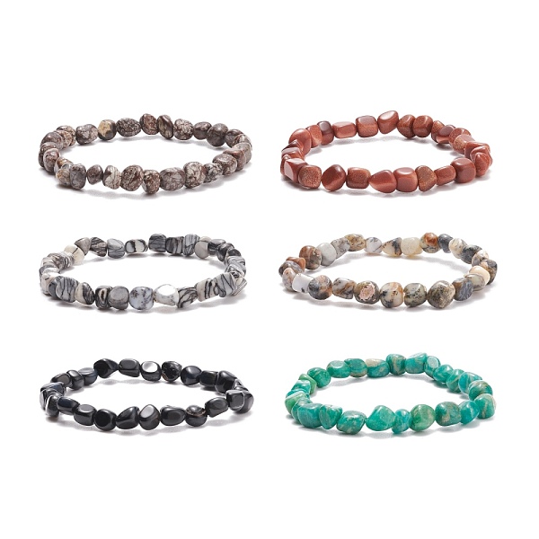 PandaHall Gemstone Nuggets Beaded Stretch Bracelet for Women, Inner Diameter: 2-1/8 inch(5.3cm) Mixed Stone
PandaHall Gemstone Nuggets Beaded Stretch Bracelet for Women, Inner Diameter: 2-1/8 inch(5.3cm) Mixed Stone