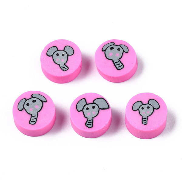 PandaHall Handmade Polymer Clay Beads, for DIY Jewelry Crafts Supplies, Flat Round with Elephant, Hot Pink, 9~9.5x3.5~5mm, Hole: 1.6mm...
PandaHall Handmade Polymer Clay Beads, for DIY Jewelry Crafts Supplies, Flat Round with Elephant, Hot Pink, 9~9.5x3.5~5mm, Hole: 1.6mm...