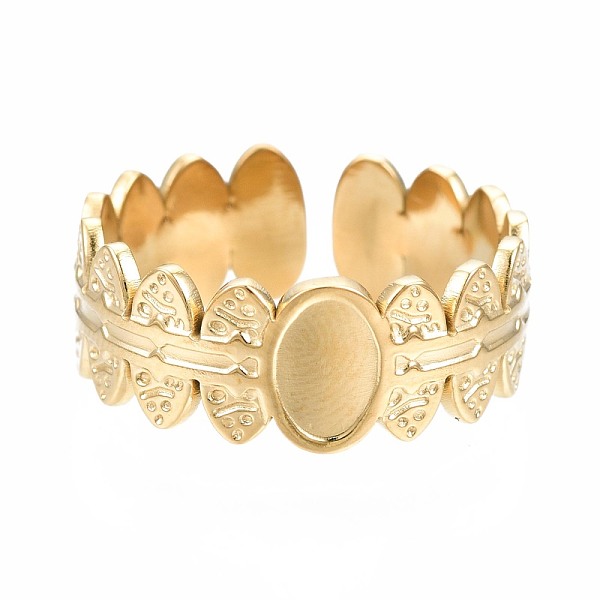 PandaHall 304 Stainless Steel Oval Wrap Open Cuff Ring, Chunky Ring for Women, Golden, US Size 6 3/4(17.1mm) 304 Stainless Steel
PandaHall 304 Stainless Steel Oval Wrap Open Cuff Ring, Chunky Ring for Women, Golden, US Size 6 3/4(17.1mm) 304 Stainless Steel
