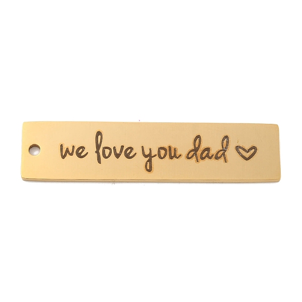 PandaHall Vacuum Plating 201 Stainless Steel Big Pendants, Rectangle with Word We Love You Dad Charms, Real 18K Gold Plated, 50x12x1.5mm...
PandaHall Vacuum Plating 201 Stainless Steel Big Pendants, Rectangle with Word We Love You Dad Charms, Real 18K Gold Plated, 50x12x1.5mm...