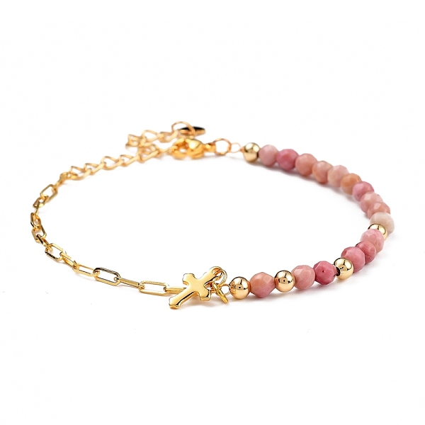 PandaHall Charm Bracelets, with Natural Rhodochrosite Beads, 304 Stainless Steel Cross Charms, Brass Paperclip Chains & Round Beads, 7-5/8...
PandaHall Charm Bracelets, with Natural Rhodochrosite Beads, 304 Stainless Steel Cross Charms, Brass Paperclip Chains & Round Beads, 7-5/8...