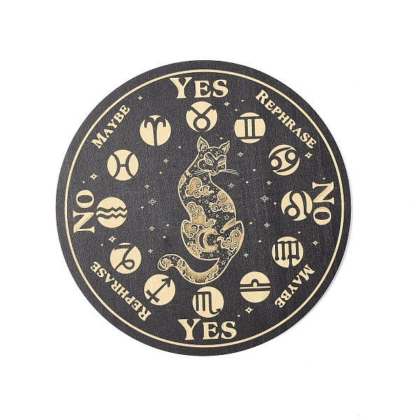 PandaHall Wooden Carved Cup Mats, Heat Resistant Pot Mats, Tarot Theme Pendulum Board, for Home Kitchen, Flat Round, Cat Pattern, 150x3mm..., Black
PandaHall Wooden Carved Cup Mats, Heat Resistant Pot Mats, Tarot Theme Pendulum Board, for Home Kitchen, Flat Round, Cat Pattern, 150x3mm..., Black