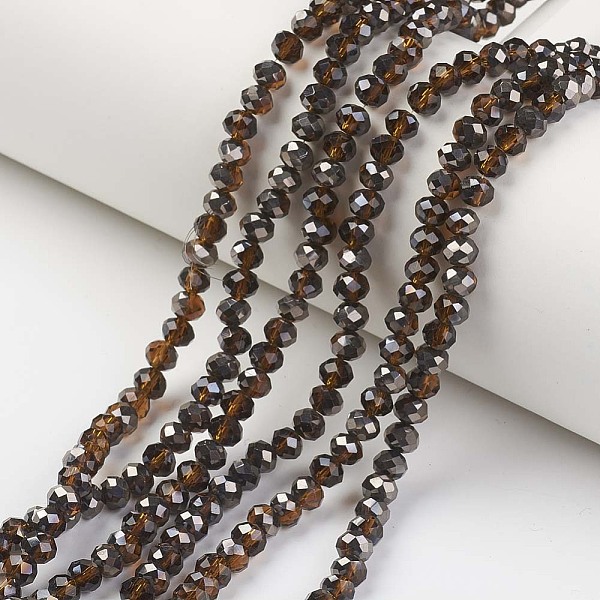 PandaHall Electroplate Transparent Glass Beads Strands, Half Black Plated, Faceted, Rondelle, Sienna, 4x3mm, Hole: 0.4mm, about..., Brown
PandaHall Electroplate Transparent Glass Beads Strands, Half Black Plated, Faceted, Rondelle, Sienna, 4x3mm, Hole: 0.4mm, about..., Brown