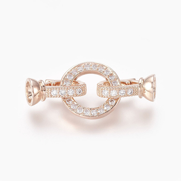 PandaHall Brass Micro Pave Cubic Zirconia Fold Over Clasps, Flat Round, Clear, Real Rose Gold Plated, 32mm, Inner: 4.5mm Brass+Cubic...
PandaHall Brass Micro Pave Cubic Zirconia Fold Over Clasps, Flat Round, Clear, Real Rose Gold Plated, 32mm, Inner: 4.5mm Brass+Cubic...