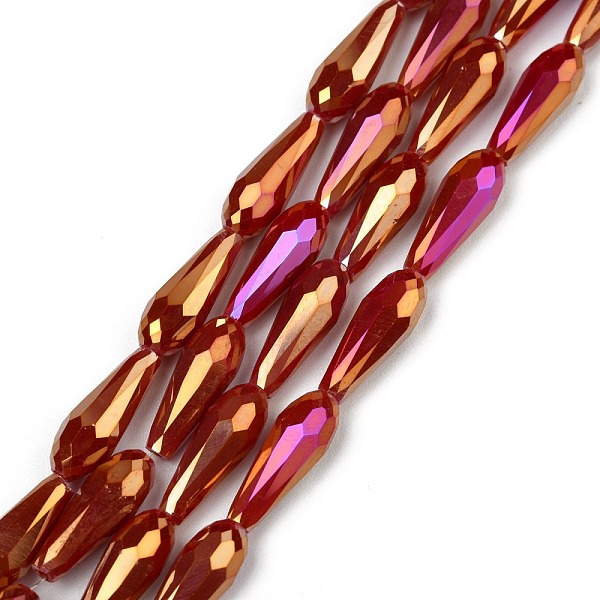 PandaHall Electroplated Opaque Glass Beads Strands, Full Rainbow Plated, Faceted, Teardrop, Dark Red, 15x6mm, Hole: 1mm, about 50pcs/Strand...
PandaHall Electroplated Opaque Glass Beads Strands, Full Rainbow Plated, Faceted, Teardrop, Dark Red, 15x6mm, Hole: 1mm, about 50pcs/Strand...