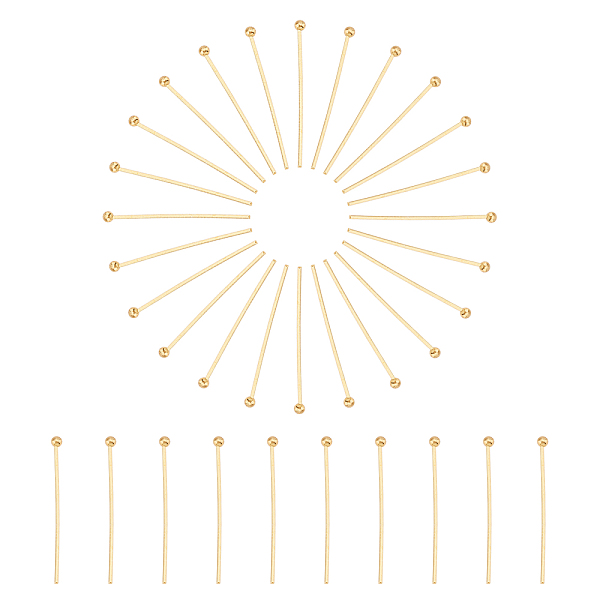 PandaHall 304 Stainless Steel Head Pins, Ball Head Pins , Real 18K Gold Plated, 25x0.6mm, 22 Gauge, Head: 1.8mm 304 Stainless Steel
PandaHall 304 Stainless Steel Head Pins, Ball Head Pins , Real 18K Gold Plated, 25x0.6mm, 22 Gauge, Head: 1.8mm 304 Stainless Steel